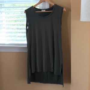 Green asymmetrical tunic